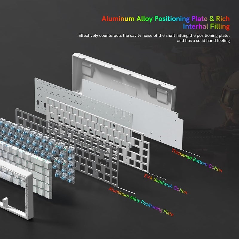 Womier M68 HE V2 Rapid Trigger Keyboard 60% Percent, Hall Effect Topographic Gaming Keyboard, Wired RGB Custom Mechanical Key Board with Magnetic Switch, PBT Keycaps for Mac/Win (White) - Image 4